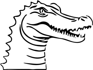 Naklejka premium cartoon crocodile head isolated