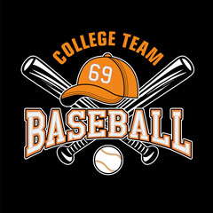 baseball sport with typography background, vector illustration