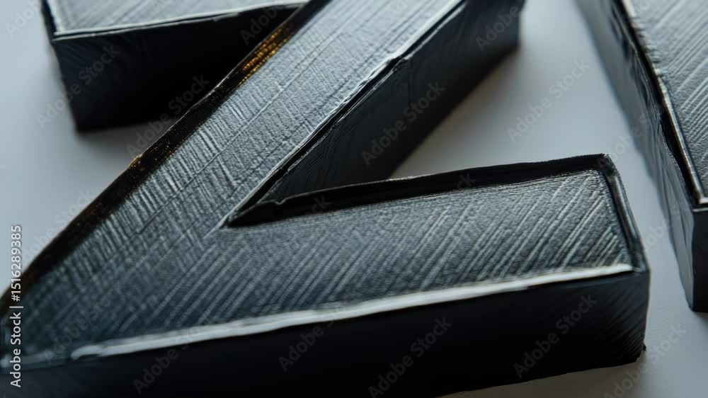 Aufkleber a close-up view of a metal letter on a table, suitable for use in various contexts