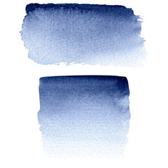 Two blue watercolor gradient strokes. Ideal for text underlay, background, design projects, products.