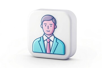 Fototapeta premium Businessman Icon Wearing Suit and Tie – Flat Vector Design 