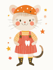 cartoon cat standing