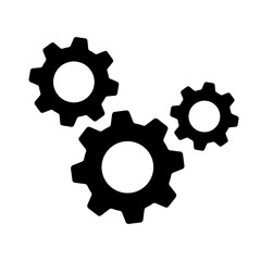 Minimalist Gear Icon for System Settings and Digital Configuration. Vector Illustration