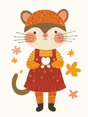 cartoon cat standing