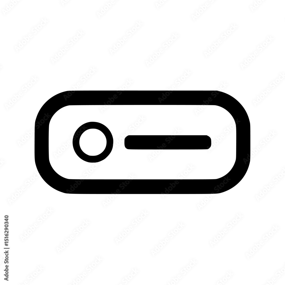 Poster icon set featuring a minimalist slider control design for user interface applications commonly used 