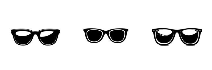 Fototapeta premium Stylish collection of black sunglasses icons for fashion and design use