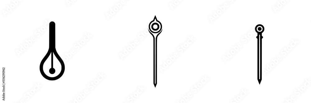 Poster icon set featuring various clock hands designed for user interface applications