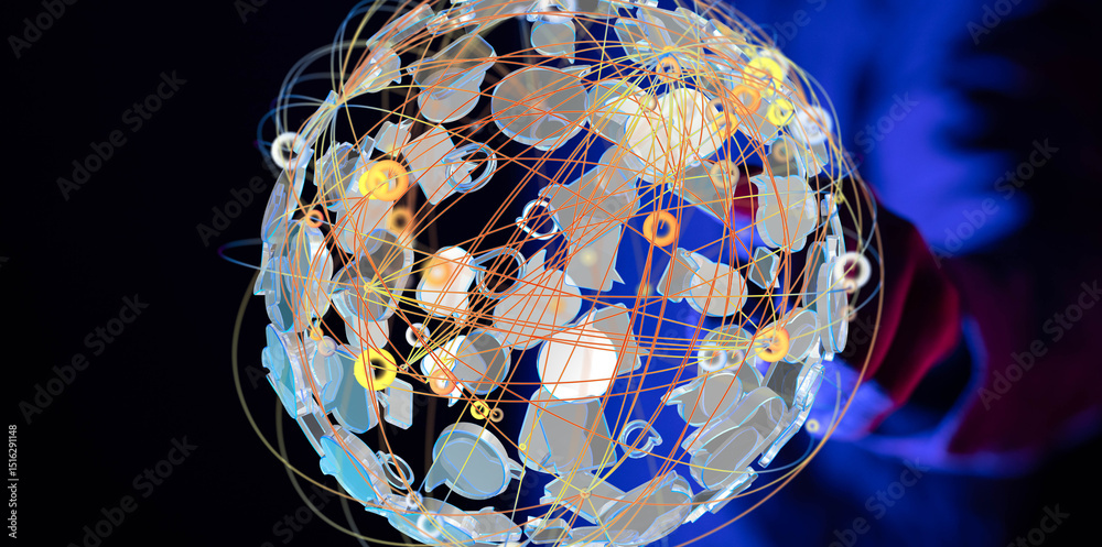 Fototapete abstract image depicting a global network connection. perfect for tech, data, and communication conc