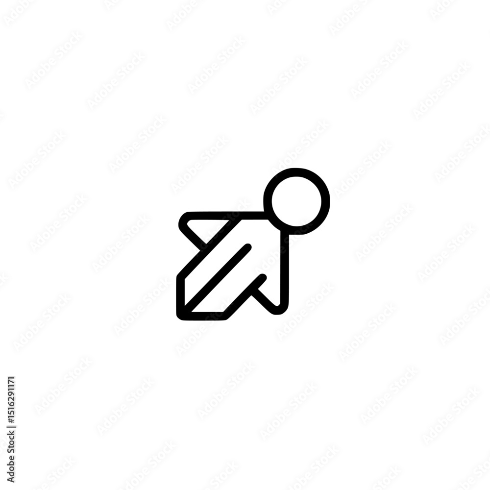 Poster icon set featuring a minimalistic user figure in motion, ideal for user interface design and web app