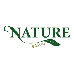 Organic skincare logo with natural elements, beauty, wellness, and purity.