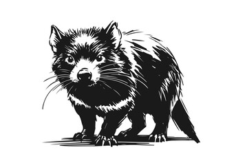Tasmanian devil hand drawn sketch vector illustration