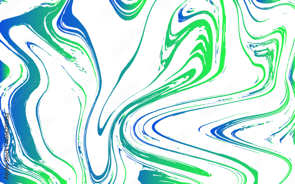 Poster abstract fluid art composition featuring dynamic swirls of green, blue, and white. marbled, liquid-l