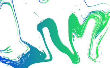 Abstract fluid art composition featuring dynamic swirls of green, blue, and white. Marbled, liquid-like texture with smooth curves and flowing gradients. Expressive and modern, evoking motion.