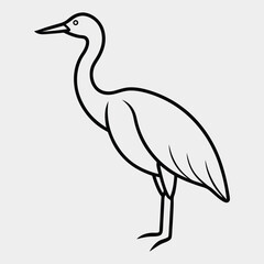 Fototapeta premium Line art of a bittern on the white background.9.eps