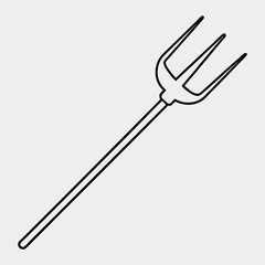 Line art of a broadfork on the white background.17.eps