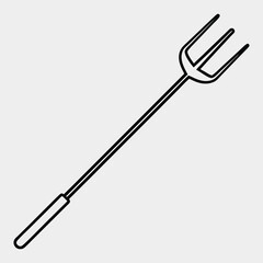 Naklejka premium Line art of a broadfork on the white background.18.eps