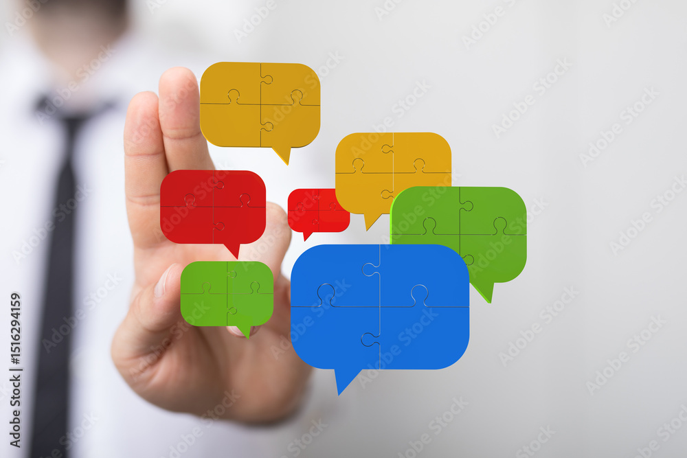 Aufkleber visual representation of teamwork, communication, and problem-solving. ideal for business, collabora