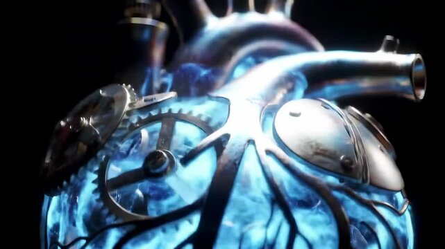 Steampunk heart digital illustration