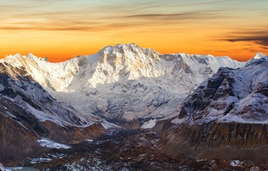 Morning panoramic view of Mount Annapurna 1