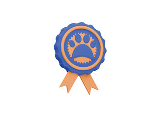 pet badge icon 3d illustration render