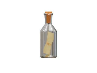 message bottle icon 3d illustration render