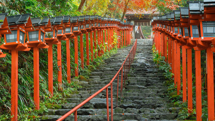 Kifune Shrine in Kyoto, Japan with beautiful autumn scenery