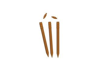 cricket stumps icon 3d illustration render