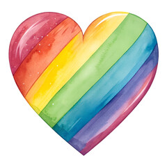 Rainbow heart isolated on white background