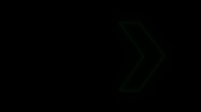 Arrow loop animation direction concept. saber Colorful arrow icon concept used to road.Arrow direction sign animation om black back ground.