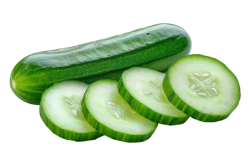 fresh cucumber isolated on white background, great for vegan content, meal prep, and food blogs