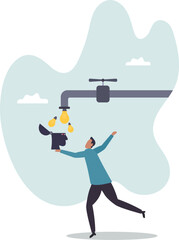 Learn new skills, create new ideas or innovative solution, education and knowledge or imagination and creativity to think like genius.character for design.