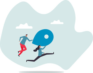 Business relocation moving office to new location address.character for design.