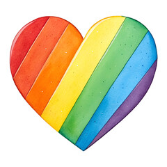 Rainbow heart isolated on white background