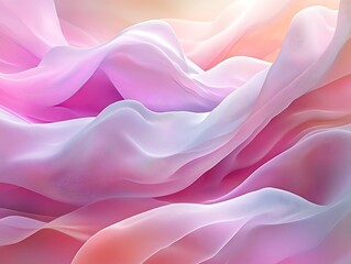 Fototapeta premium Abstract pastel waves flow with a smooth silky texture and delicate hues