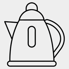 Obraz premium line art of a electric kettle on the white background.eps