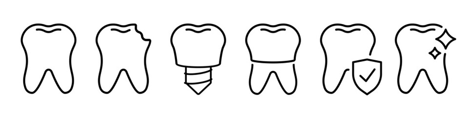 Tooth icon. Dental icon set