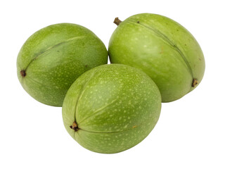 Close Up of Three Mammee Apples Isolated on transparent background, Isolated Png file, Cut-out, Isolate Png, No Background, Isolated object