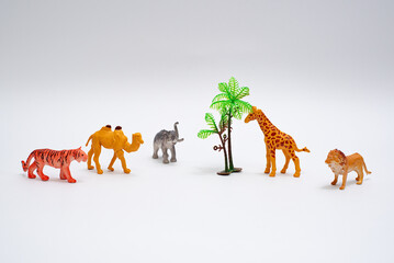 Toy Animals on a White Background
