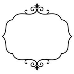 Ornate black frame with decorative swirls and empty center  