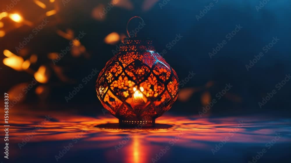 Poster a single lit candle placed on top of a table