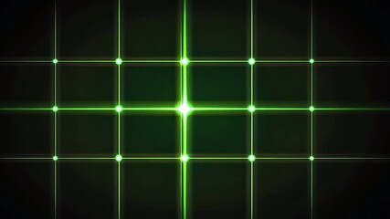 Abstract grid pattern with bright green light - Powered by Adobe