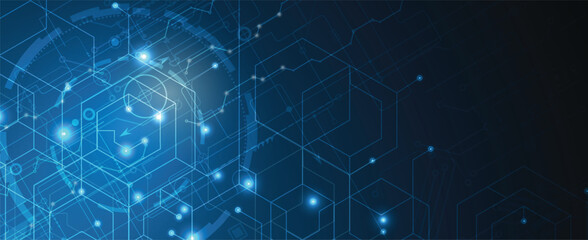 Abstract polygonal background technology concept, futuristic background