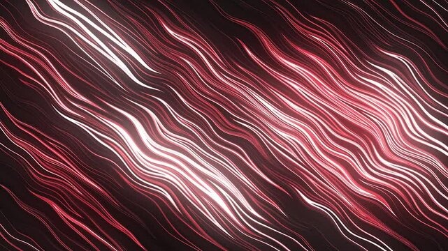 Endless loop of glowing turquoise lines flowing diagonally on a dark background. This abstract procedural animation features smooth, wavy.