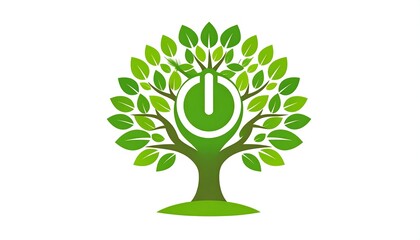 Green Energy Power Tree Logo.