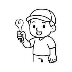Air conditioning technician illustration