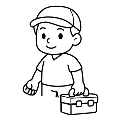 Air conditioning technician illustration