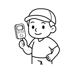 Air conditioning technician illustration