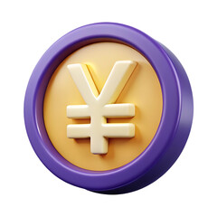Obraz premium 3d render of a japanese yen currency symbol