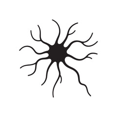 Neurones silhouette icon vector