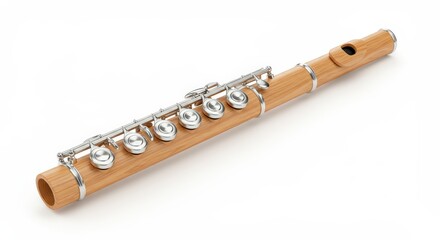 Fototapeta premium Wooden Flute: A Classic Musical Instrument